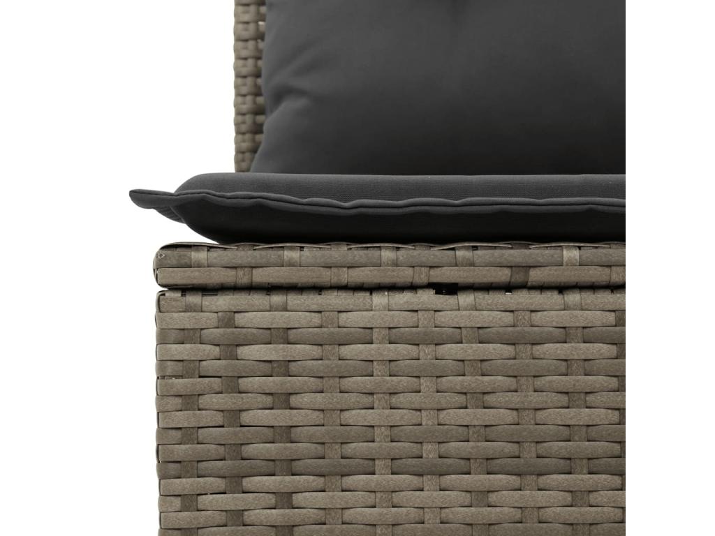 6-piece garden furniture set with grey resin wicker cushions NBOL95398