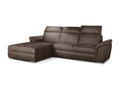 Chicyla 272cm Left-Hand Corner Sofa Bed in Brown Velvet with Adjustable Headrests QVBZ31255