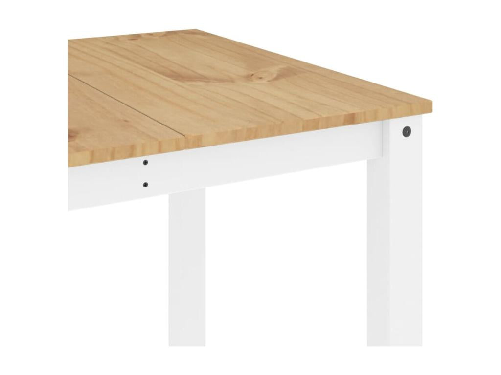 Domopure white dining table 180x90x75 cm solid pine wood QBCT55264