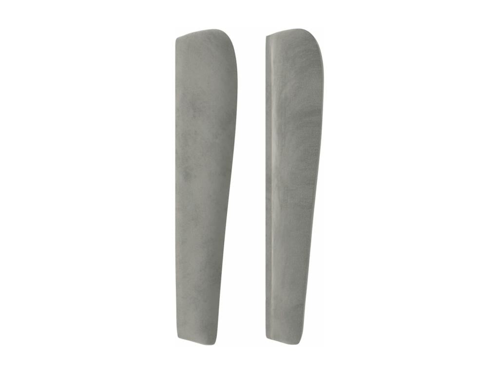 Headboard with wings, light grey, 163x23x118/128 cm, velvet, YXIJ05944