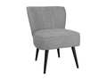 Armchair with grooved backrest, grey fabric IYNY24480