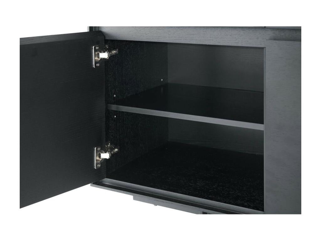 Chicyla TV stand with 2 doors and 1 shelf - MDF and metal - Black BREH62373