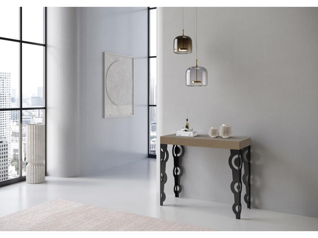 Extendable console 90x40/196 cm Karamay Small Premium Domopure Anthracite frame BBOZ03151