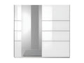 2-door designer wardrobe, 200 cm, with mirror - Glossy white - Domopure Collection WZVH72304
