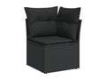 10-piece garden furniture set with cushions, black woven resin LJXQ88767