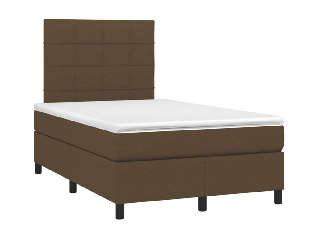 Chicyla bed base with mattress and LED light, dark brown, 120x200 cm, IBJT78315