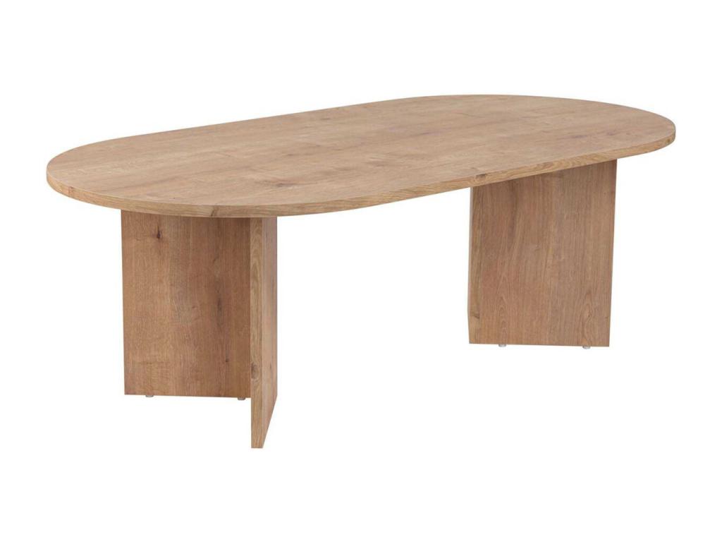 Oval coffee table in Sand-colored chipboard SQXL76324