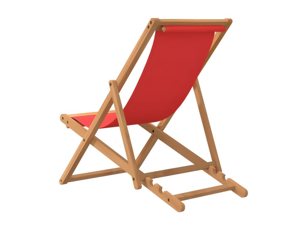 Folding beach chair, solid red teak wood, UUIS72073