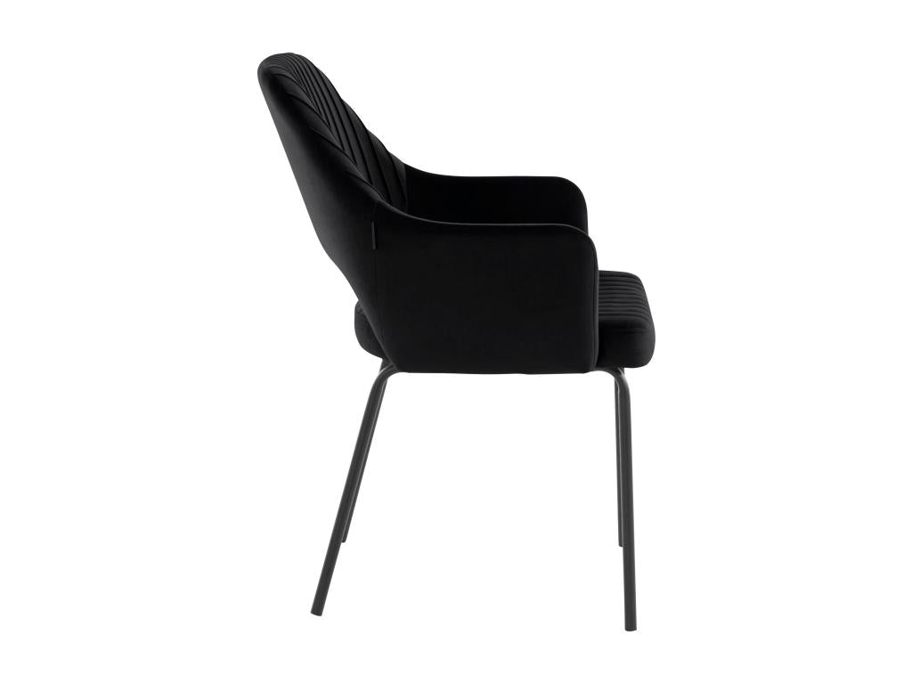 Britney - Set of 2 Black Velvet Upholstered Dining Chairs QPKO79401