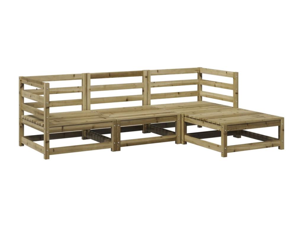 4-piece garden furniture set in impregnated pine wood DWED70416