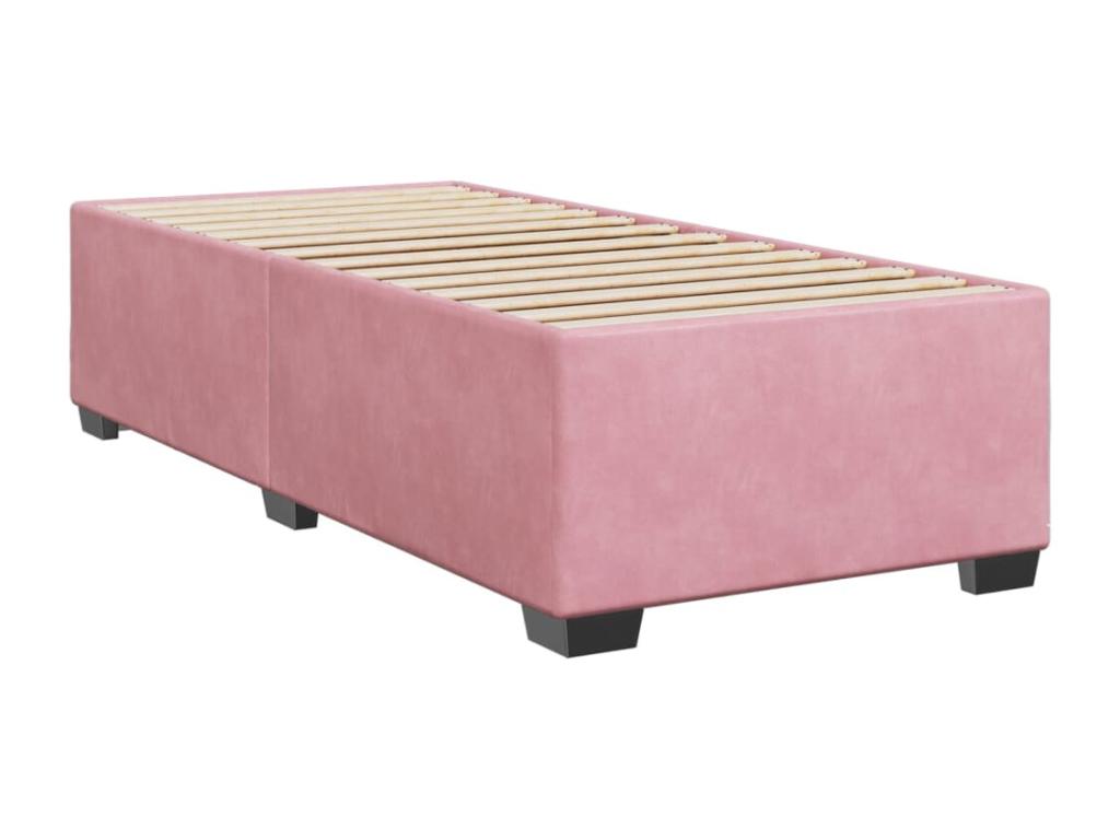 Chicyla bed base with pink 90x200 cm velvet mattress AQFG21570