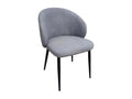 Dining chair in grey bouclé fabric with black metal legs – Chicyla FPVZ18237