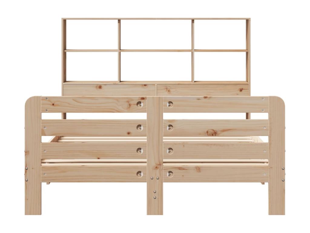 Bed frame without mattress 150x200 cm solid pine wood ADRE08102