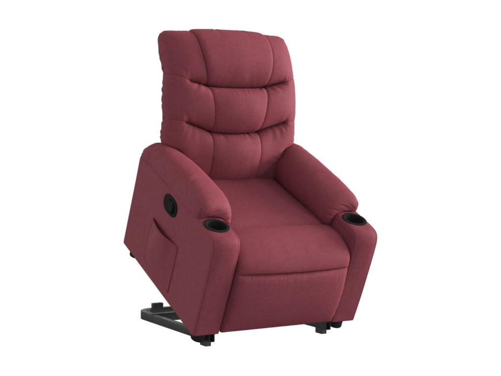 Burgundy red reclining armchair in fabric UWFL20672