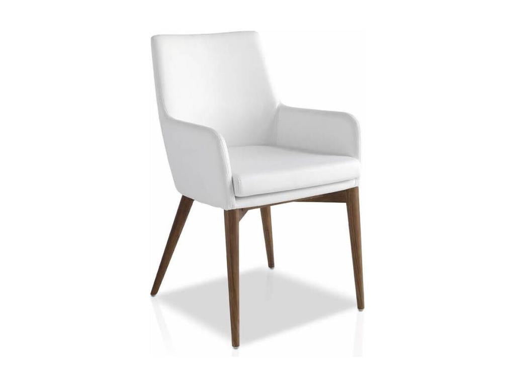 Chicyla Walnut Wood and Faux Leather Armchair - Set of 2 - Chicyla Color 11 Chicyla YCXA70496