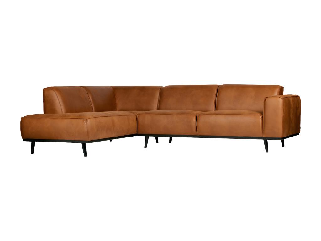 STATEMENT - Left-hand corner sofa, 4-seater, cognac eco-leather, CLAS17789