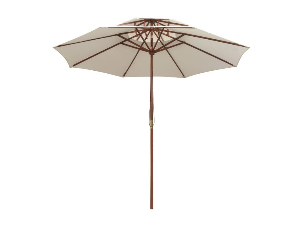 Terrace parasol 270x270 cm Wooden pole Cream white AAFA27900