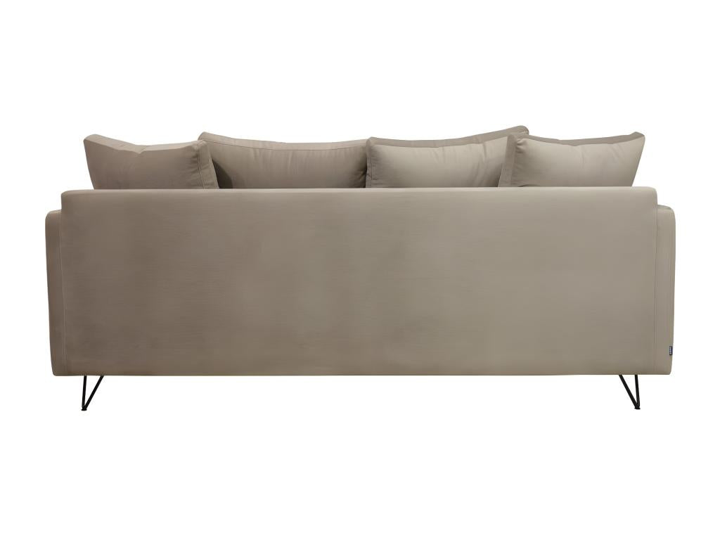 Domopure - 4-seater convertible sofa in velvet with black hairpin legs - Beige YFBK14305