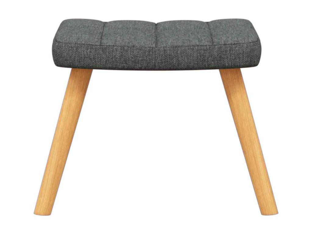 Relaxing armchair with footstool, dark grey fabric AWHE30703