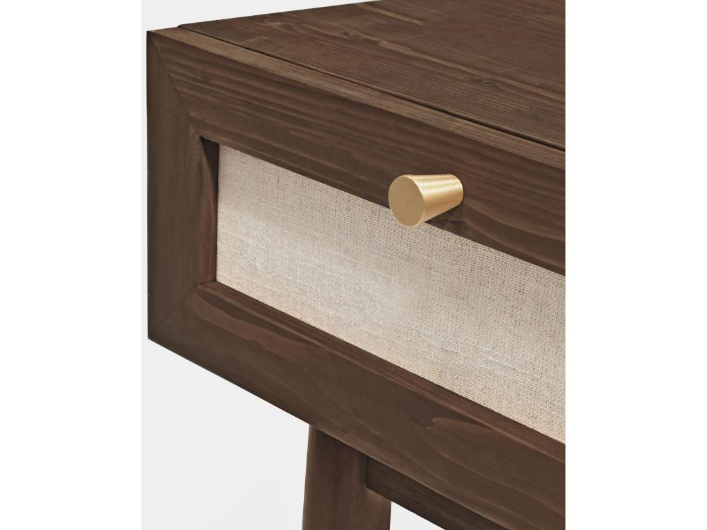 Brown wooden bedside table 40x45cm - LINEN - Domopure BMFG74698