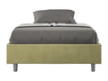 Domopure SWMB14473 Single Bed Frame with Upholstered Slatted Base 120x190cm Green Microfiber