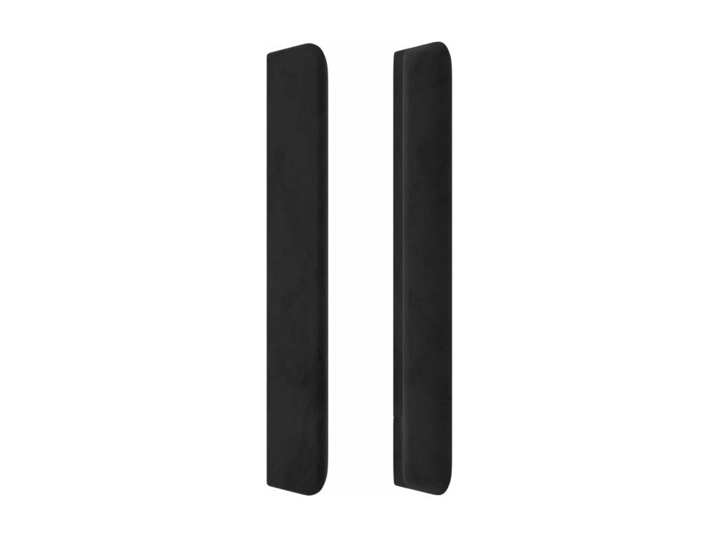 Headboard with wings, Black, 93x16x118/128 cm, Velvet