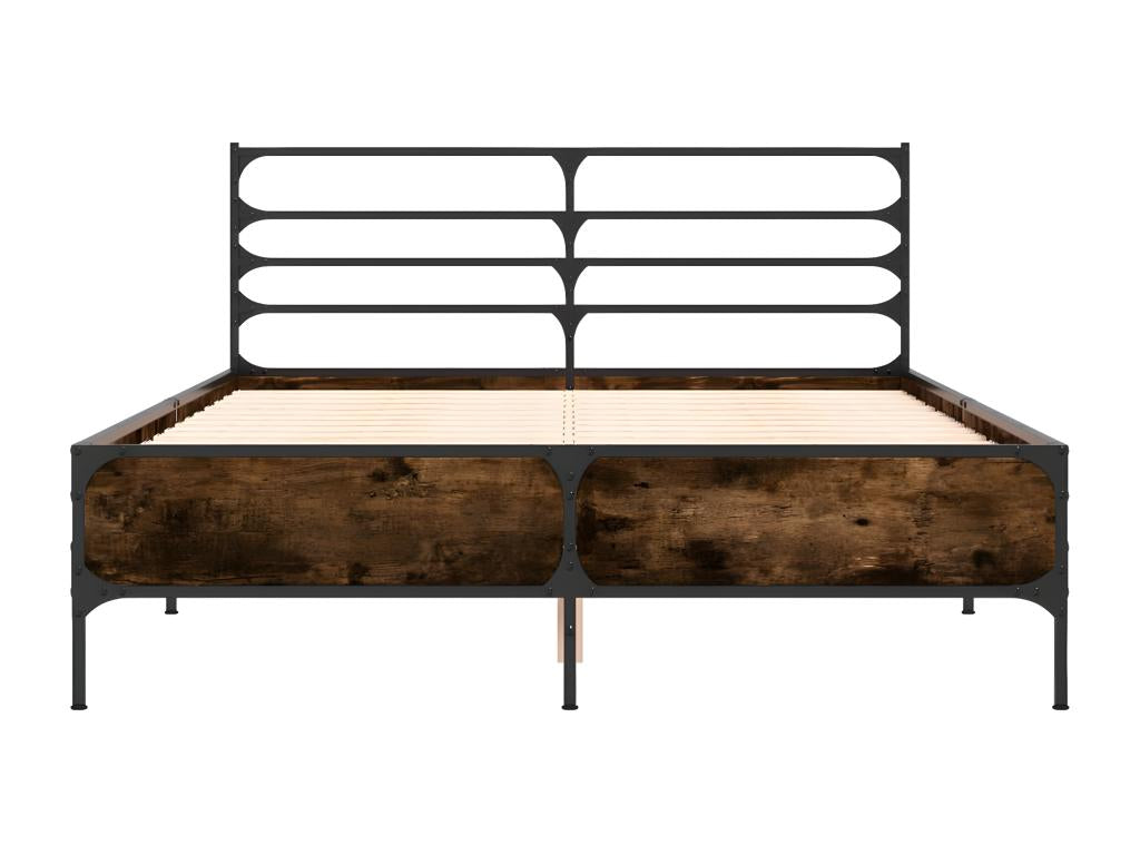 Bed frame without mattress, smoked oak, 120x190 cm, NVKT47152