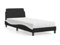 Bed with black and white mattress 90x200 cm faux leather XDCU04901