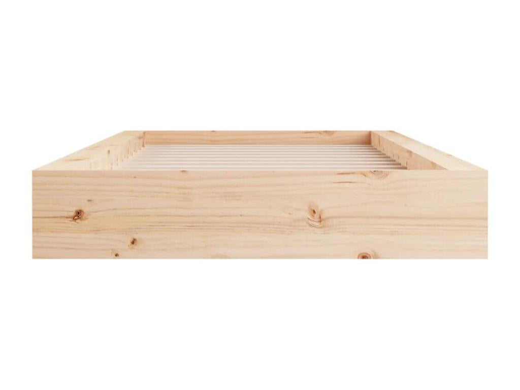 Bed frame without mattress 135x190 cm solid wood OVRN07026