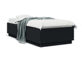 Black bed frame 100x200 engineered wood JVWJ95569