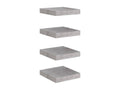 Floating wall shelves, 4 pcs, concrete grey, 23x23.5x3.8 cm, MDF, DFGB23797