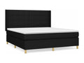 Upholstered bed base with mattress, black, 180x200 cm, fabric, VNWJ41322