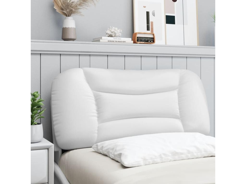 White faux leather headboard cushion, 90 cm, CXCW40903