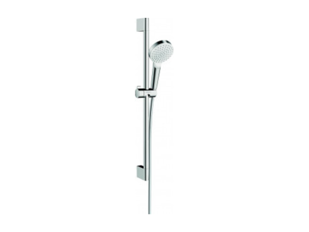 Domopure Crometta IAYY54537 1-jet EcoSmart 9 l/min shower set with Unica'Domopure 65 cm white/chrome bar