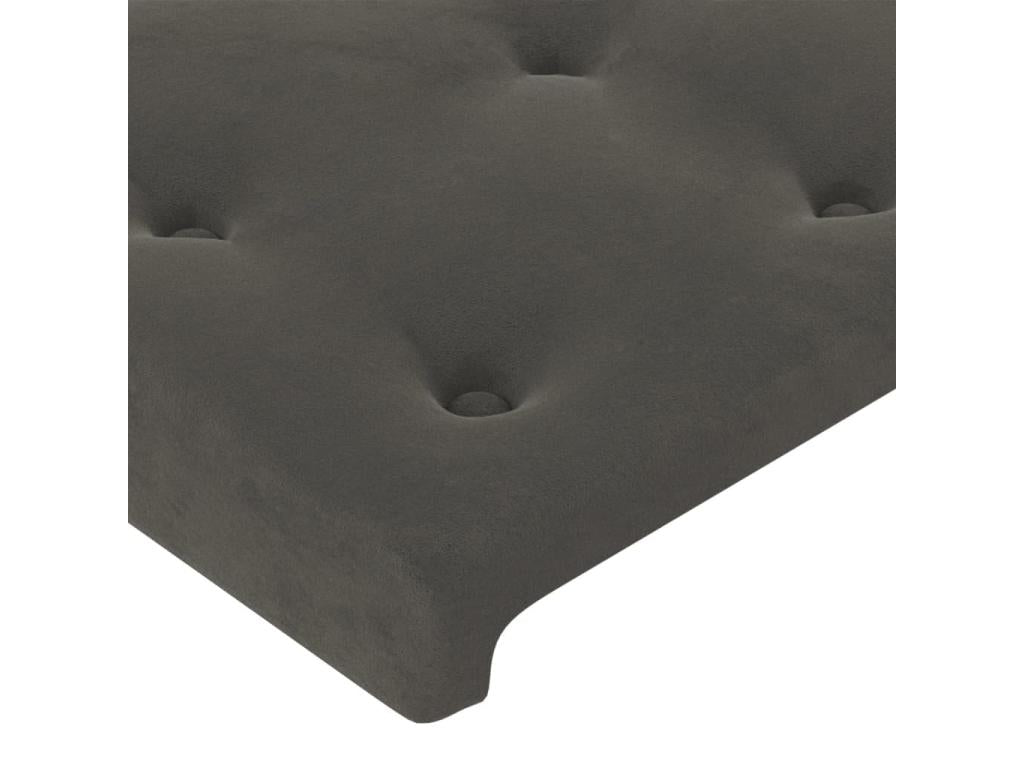 Headboard with wings, Dark Grey, 203x23x78/88 cm, Velvet, DGNA78445