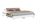 White engineered wood bed frame without mattress, 160x200 cm, YTED36025