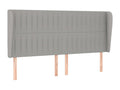 Headboard with wings, light grey, 163x23x118/128 cm, fabric VSOB94252