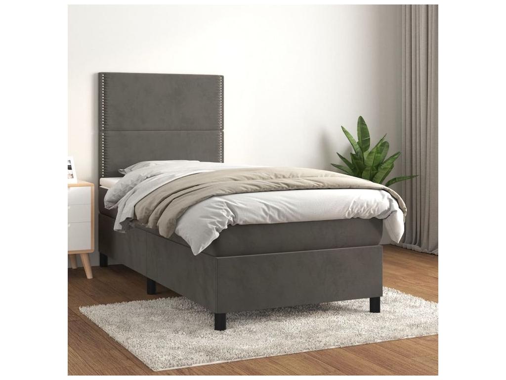 Chicyla bed base with dark grey mattress 100x200 EXYC12138
