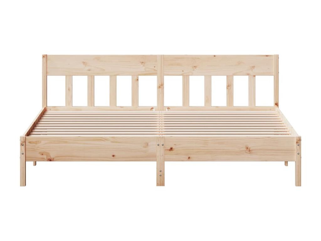 Bed frame without mattress 200x200 cm solid pine wood QTRK71312