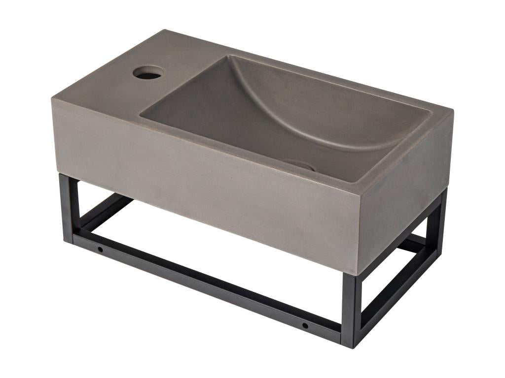 Wall-hung concrete washbasin with support - Tap on the left - W40 x D22 cm - Chicyla VVEH84270