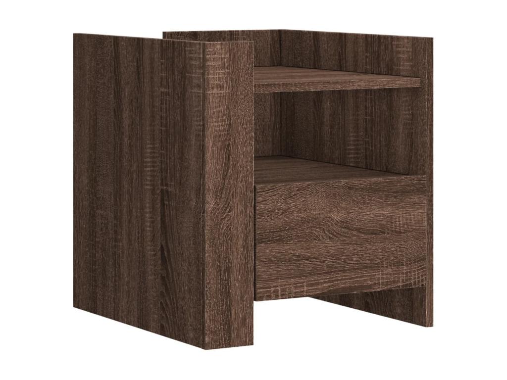 Chicyla Premium - Brown oak bedside table 45x50x50 cm engineered wood NEPY06394