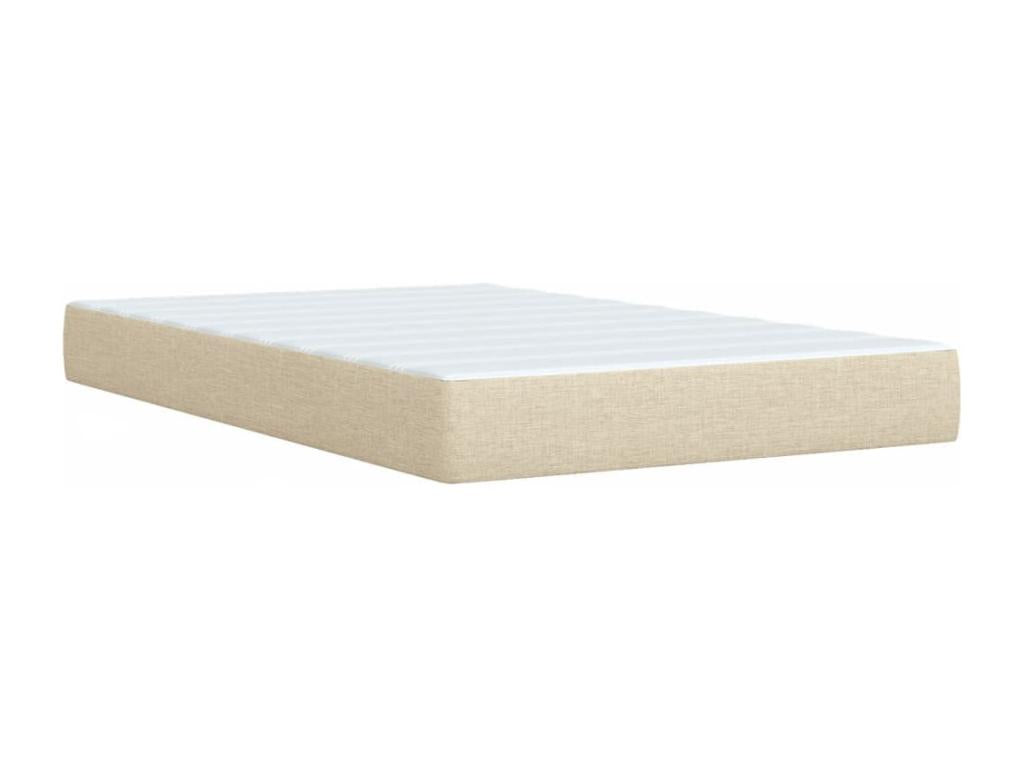 Meublori bed base with cream mattress 120x190 cm fabric