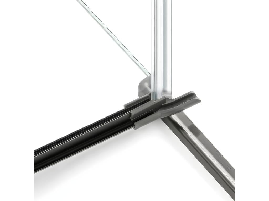 Domopure GUNMETAL BRUSHED brushed stainless steel shower enclosure 110x100cm, right-hand pivot, front access QWXZ31473