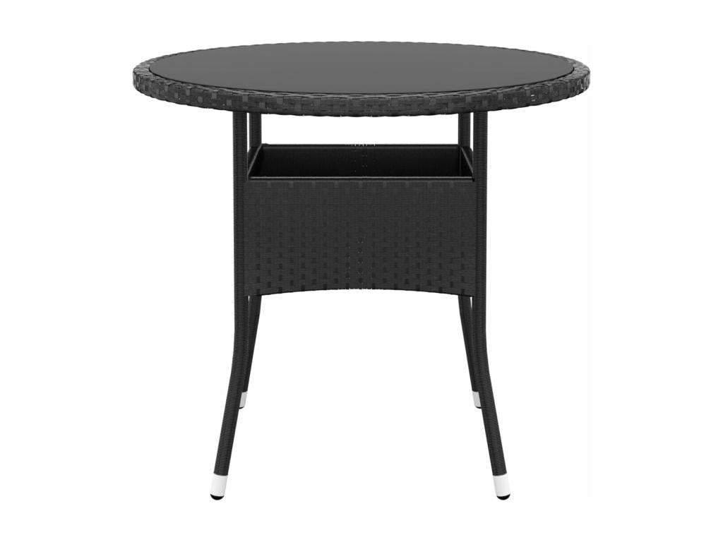 3-piece garden dining set, black woven resin DFET00068