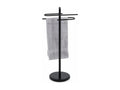 Domopure towel rack, freestanding towel holder for bathroom, black lacquered metal KJQH58182