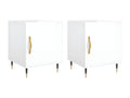 2-piece bedside tables, glossy white, 40x40x50 cm, OBOK07339