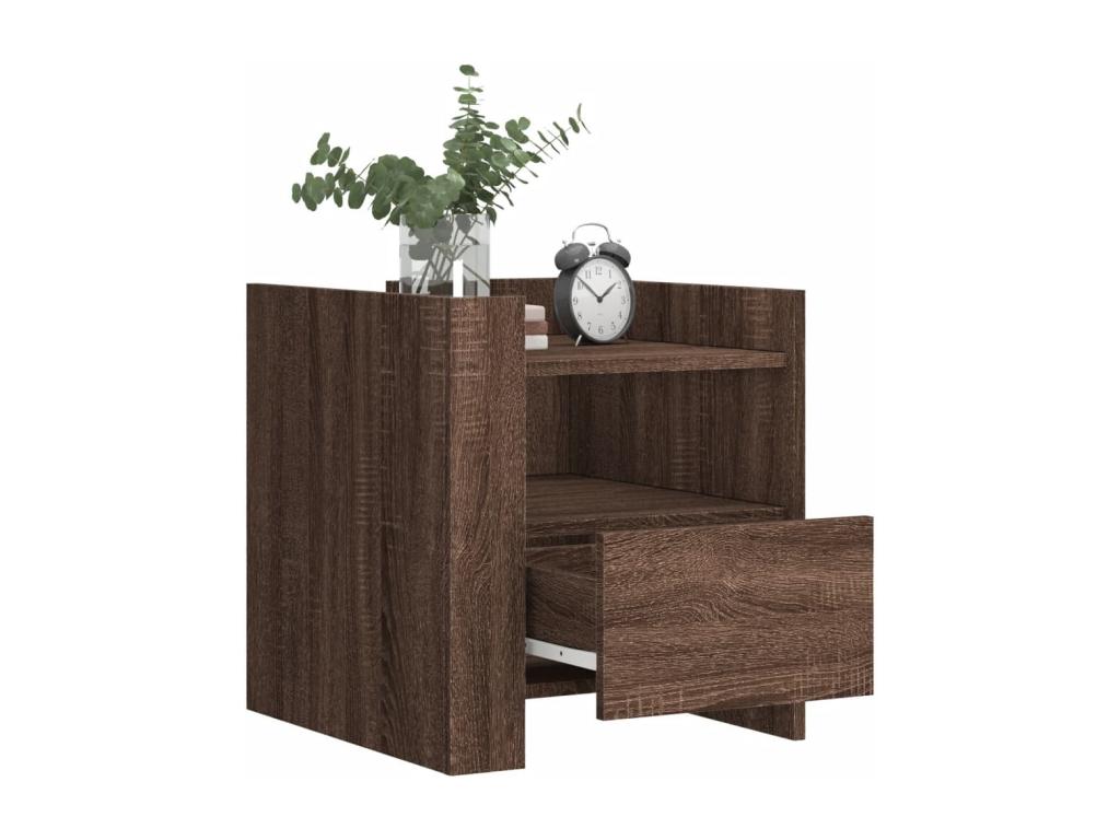 Chicyla Premium - Brown oak bedside table 45x50x50 cm engineered wood NEPY06394