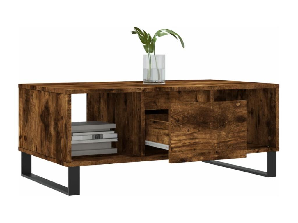 Smoked Oak Coffee Table 90x50x36.5 cm Engineered Wood QGXS82960