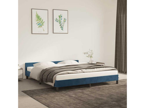 Dark blue velvet bed frame (mattress not included) 180x200 cm IQMY65868