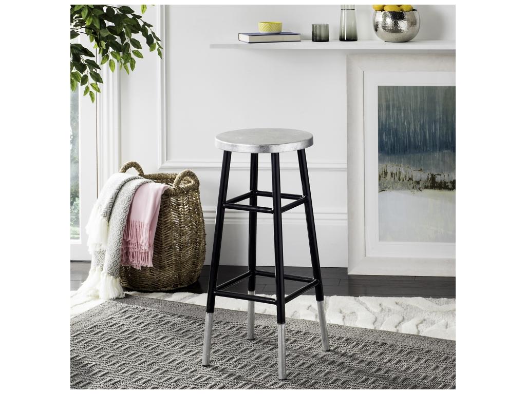 Black and silver bar/counter stool, 34x34x76.2 cm - Chicyla RWOP88568